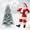 Costway 4.5FT/6FT/7 FT Pre-Lit Flocked Christmas Tree Hinged w/ 120/260/300 LED Lights & 757/1415/1687 Branch Tips